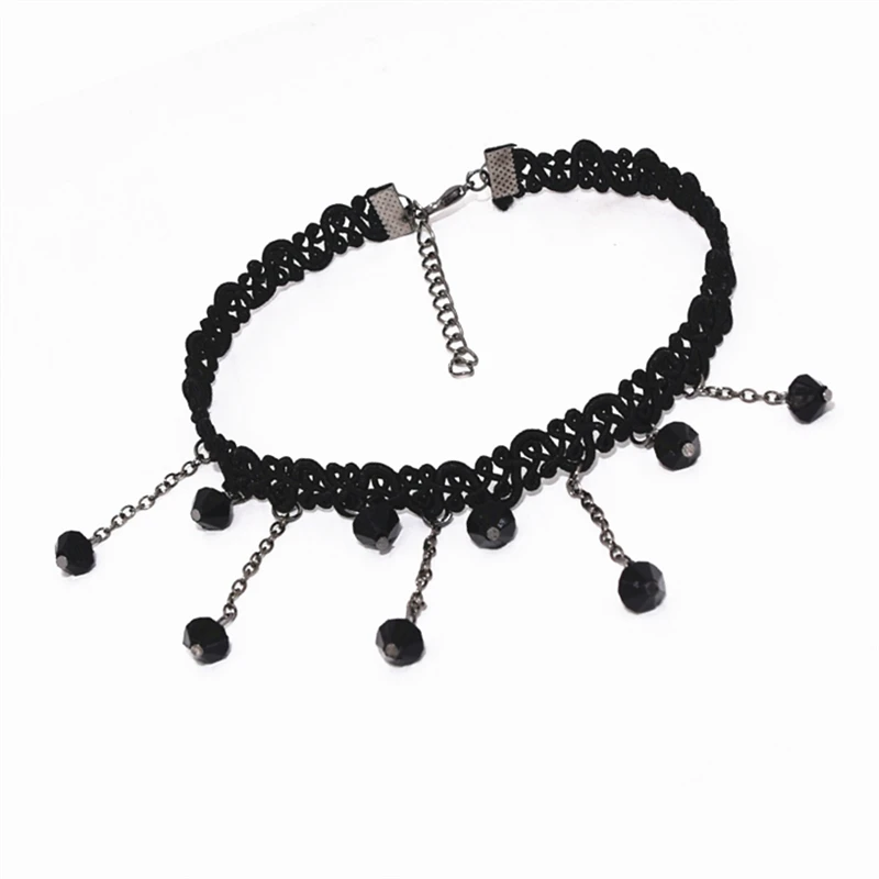 2019 Горячая Мода DIY Collares колье крученое украшение черный стрейч кружева