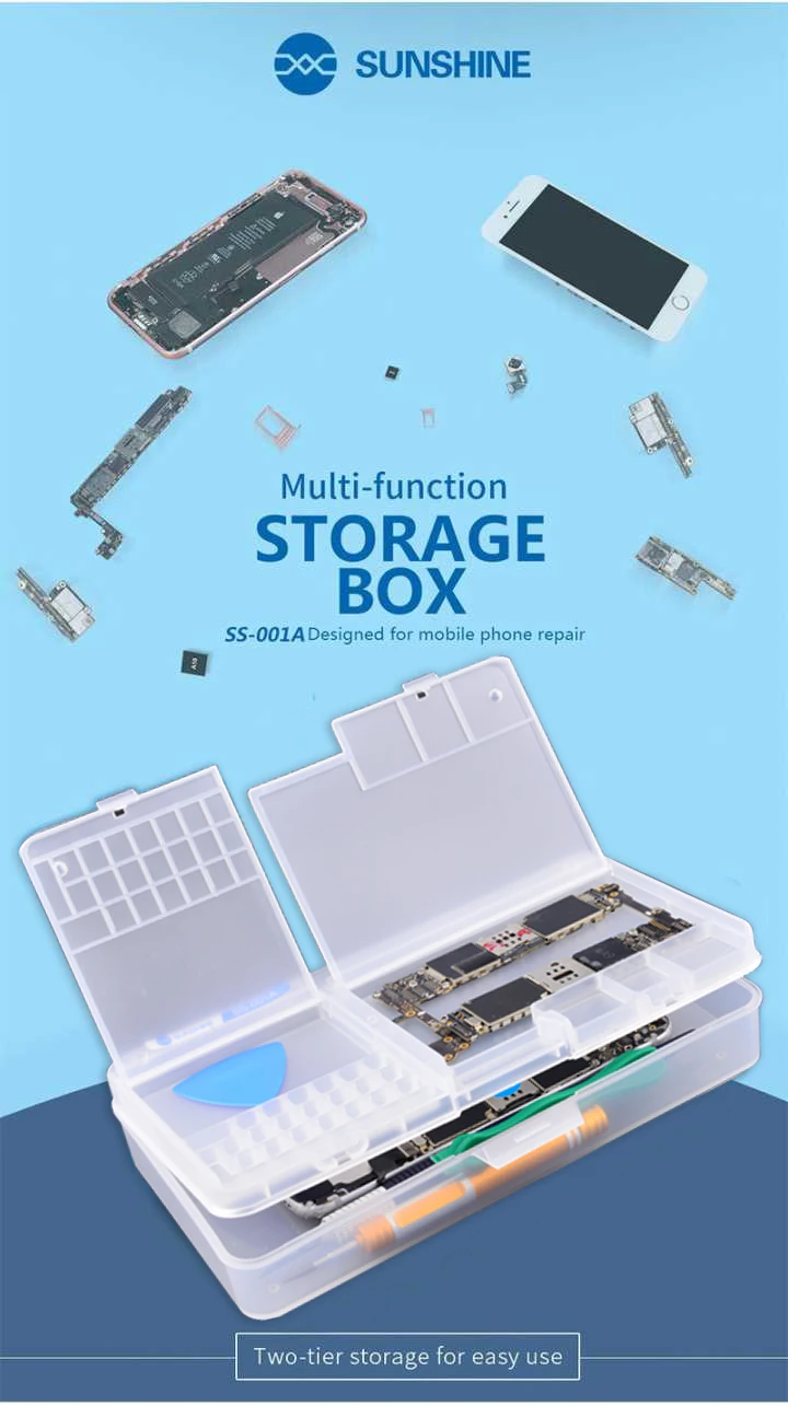 SUNSHINE SS-001A Мобильный телефон ЖК-экран материнская плата IC Запчасти Ремонт многофункциональный ящик для хранения
