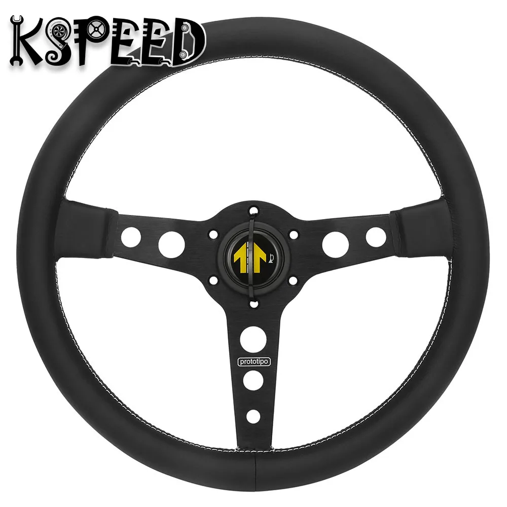 Универсальное 14 дюймовое рулевое колесо с плоским дном для гоночного автомобиля
