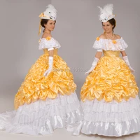 2019 newretro yellow victorian dresses 1860s civil war dress cosplay vintage costumes renaissance revolutionary dress hl 159
