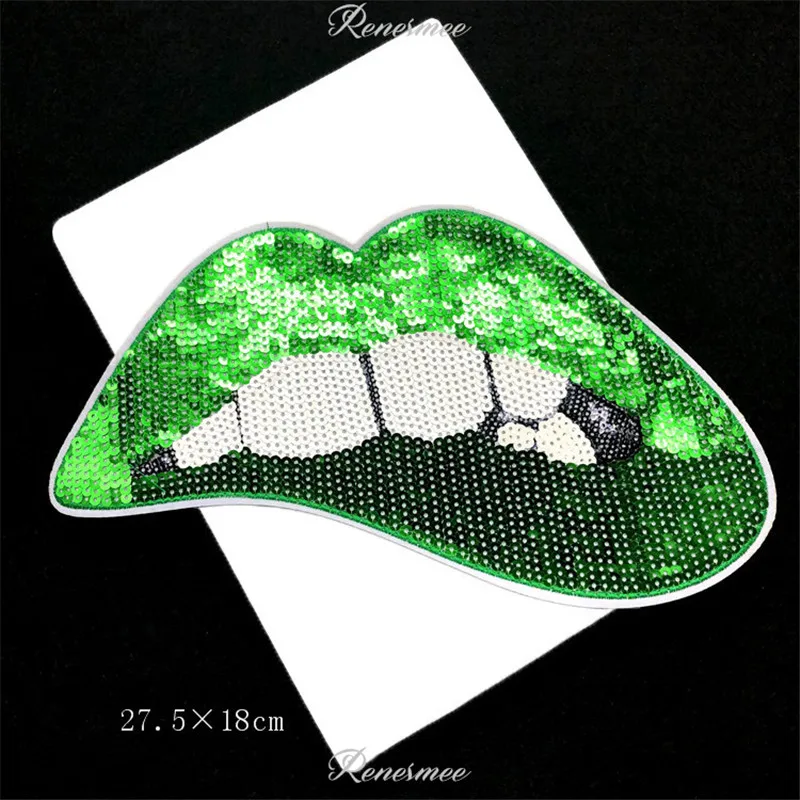 1 шт. декоративная клейкая нашивка с блестками и губами вышивка тканевые наклейки