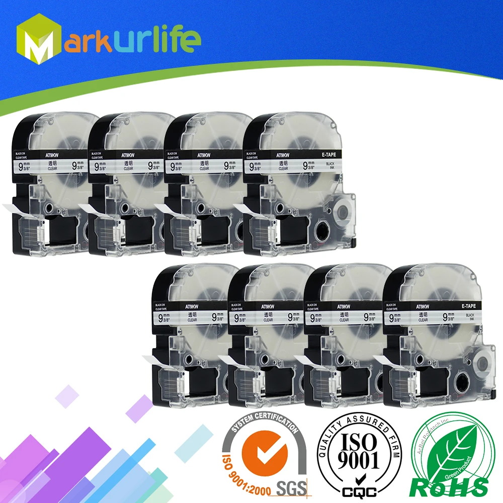 

Картридж для этикеток, совместимый с Epson ST9K ST9KW, 9 мм, 8 упаковок