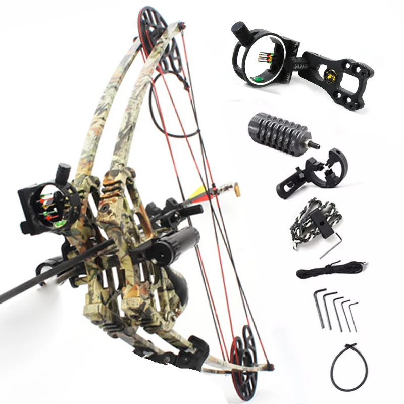

40-50lbs Powerful Archery Compound Bow Suit for Left Hand / Right Hand Triangle Bow for Hunting Shooting Let-off 75-80%