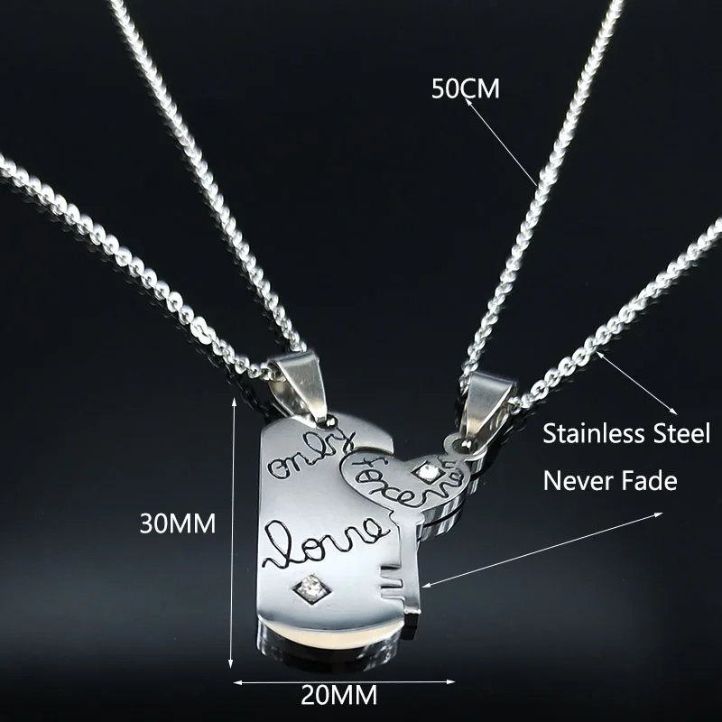 Ожерелье для влюбленных пар из нержавеющей стали женщин и мужчин ювелирные