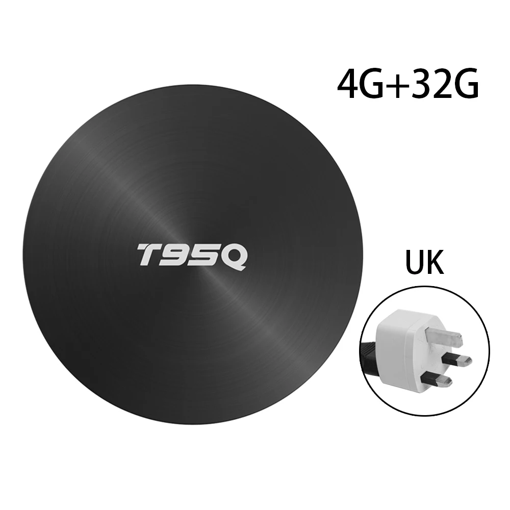 UK T95Q Android 8,1 Smart Tv Box S905X2 четырехъядерный 2,4G& 5GHz двойной Wifi H.265 4K медиаплеер Android телеприставка спутниковый ресивер Bo - Цвет: UK
