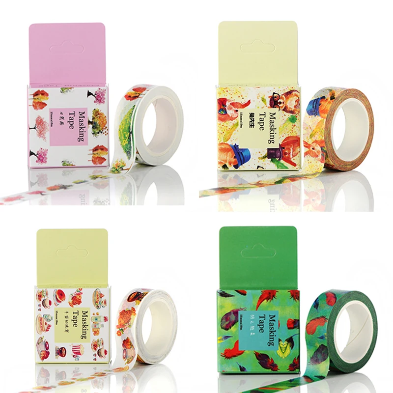 DIY декоративный Односторонний Клей различные узоры лента для декорации Washi может