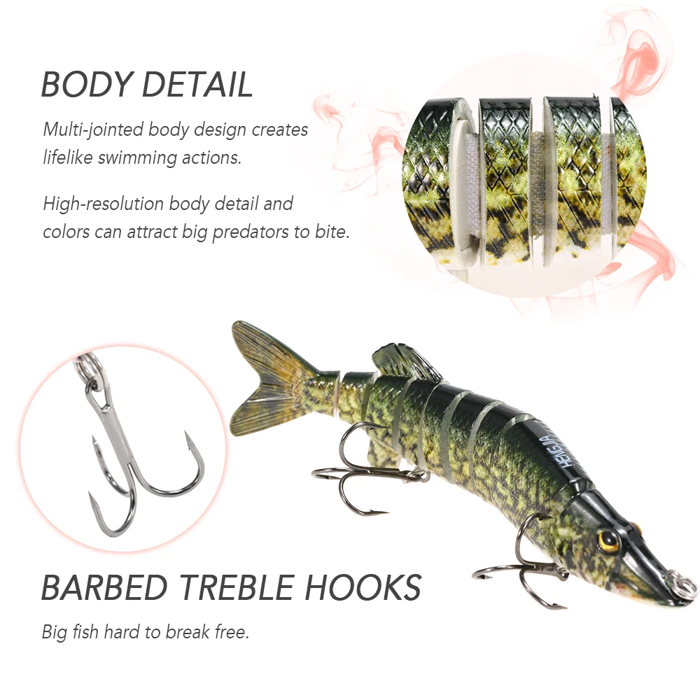 12 5 см 20 г рыбалка воблеры рыболовные приманки наживки 9 сегмент Crankbait Swimbait морская