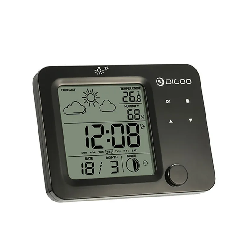 Digoo DG-C5, беспроводной гигрометр с голубой подсветкой, термометр, метеостанция, сенсорный датчик, будильник