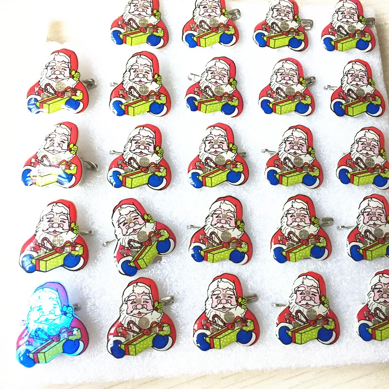 2017 новое поступление Рождество мигающий светодиод загорается значок брошь Санта