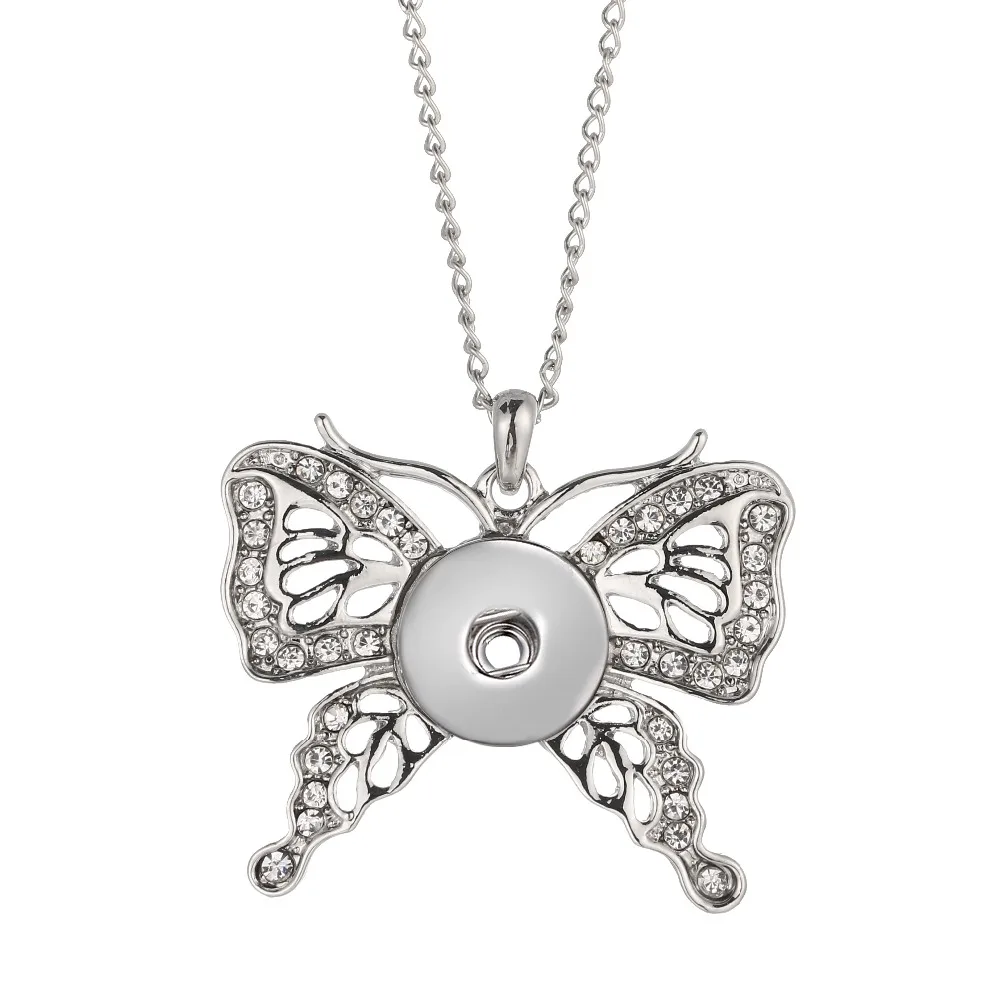 2019 hot sales butterfly Snap Pendant Necklace 18mm Button Jewelry Snaps For 20mm for women | Украшения и аксессуары