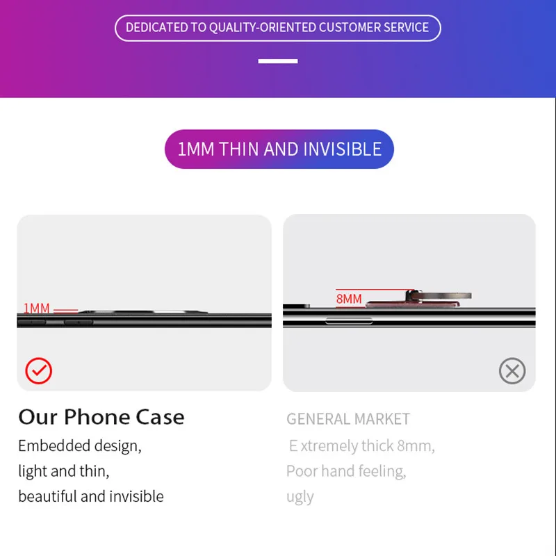 Luxury Ultra-thin Phone Case For iPhone X XR XS Max 6 6s 7 8 Full Shockproof Cover Plus With Holder Ring |