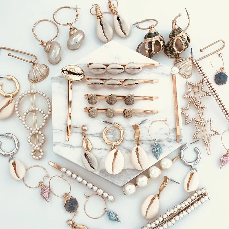 

FASHION 2020 New Design Pearl Barrettes Sea Shell Hair Grip Hairpin Hair Clip For Women Girl Wedding Accessories First Choice