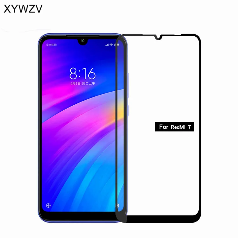 2 шт Полное клеевое покрытие стекло для Xiaomi Redmi 7 закаленное экрана F