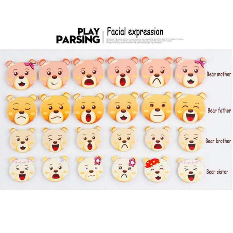 Деревянные медведи семья одевая головоломки Развивающие игрушки для детей Дети