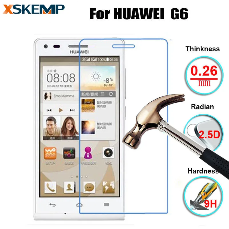 Для Huawei Ascend G6 ультра прозрачное закаленное стекло 0 26 мм 2.5D Arc Edge LCD Ультратонкая
