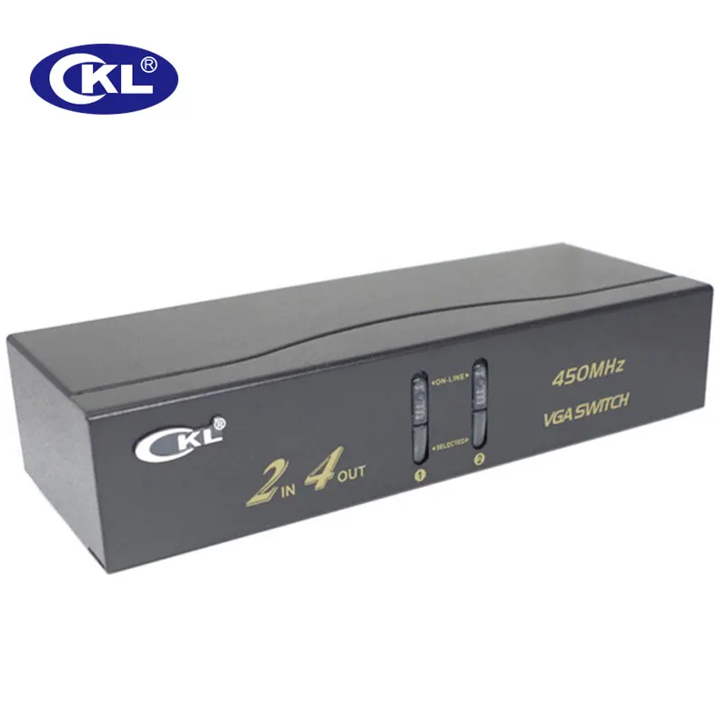 CKL 2x4 VGA переключатель сплиттер 2 в 4 поддержка 2048*1536 450 МГц для ПК мониторы и ТВ