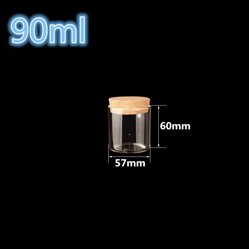 90ml Glass Saffron Jars with Corks Food Grade Widemouth Container Transparent Clear Empty Bottles 57x60mm 12pcs | Дом и сад