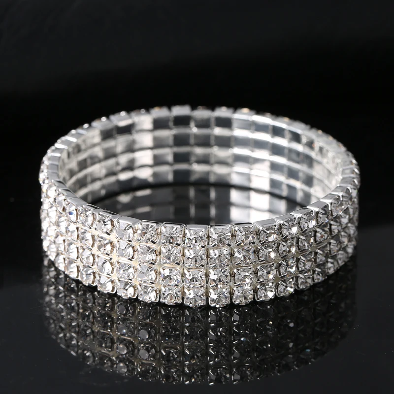 Роскошные свадебные браслеты с кристаллами для женщин очаровательные