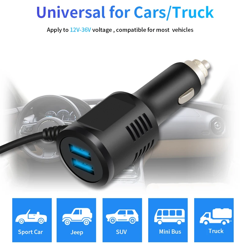 Двойной слот для mini USB port mirror DVR автомобильное зарядное устройство 12-36 в источник