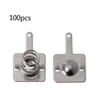 Набор пружинных пластин, металлические, 9*8 мм, серебристые, 100 шт.50 пар, для АА, ААА, положительный отрицательный контакт, M52