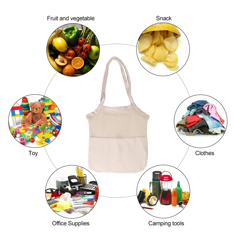 Экологичный многоразовый сетчатый мешок для овощей и фруктов моющийся