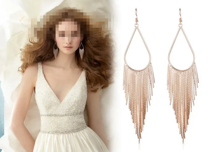 2016 Популярные брендовые золотые Серебристые черные серьги длинные висячие