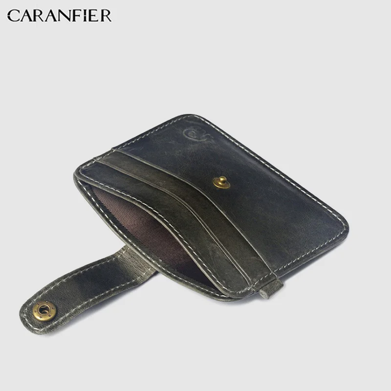 Мужской кошелек CARANFIER повседневный однотонный Короткий держатель для кредитных