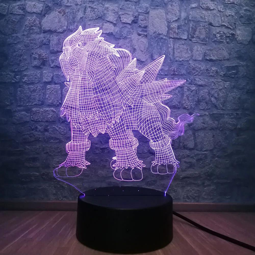 3D светодиодный ночник игровой светильник с изображением покемона го настольная