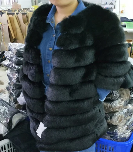Black ZADORIN новое осенне-зимнее женское меховое длинное пальто из искусственного меха размера плюс толстое теплое Женское пальто меховые куртки Abrigos Mujer - Цвет: Black
