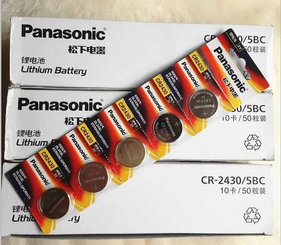 Panasonic-Batería de botón de 3V para coche, llave de Control remoto, pilas de moneda, CR CR2430 2430, 5 unids/lote