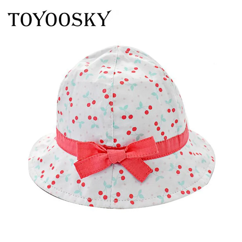 Toyoosky 2017 детей шляпа лето прекрасный розовый в горошек мода ведро шляпы |