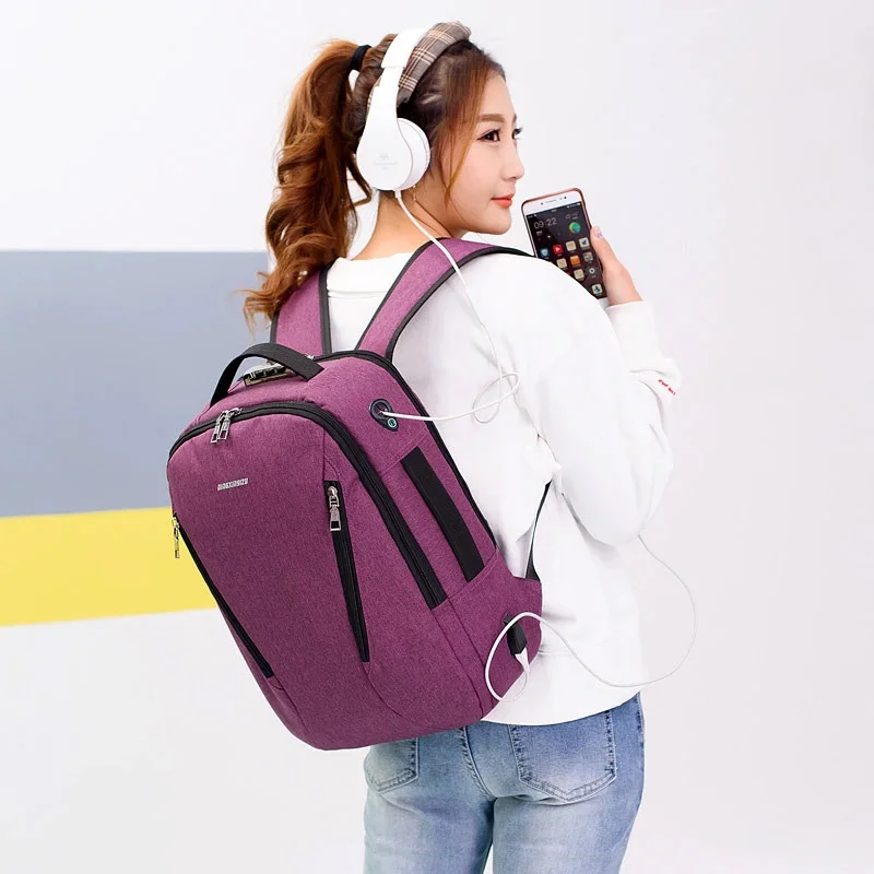 Рюкзак с защитой от кражи и Usb зарядкой для мужчин женщин школьный ранец сумка