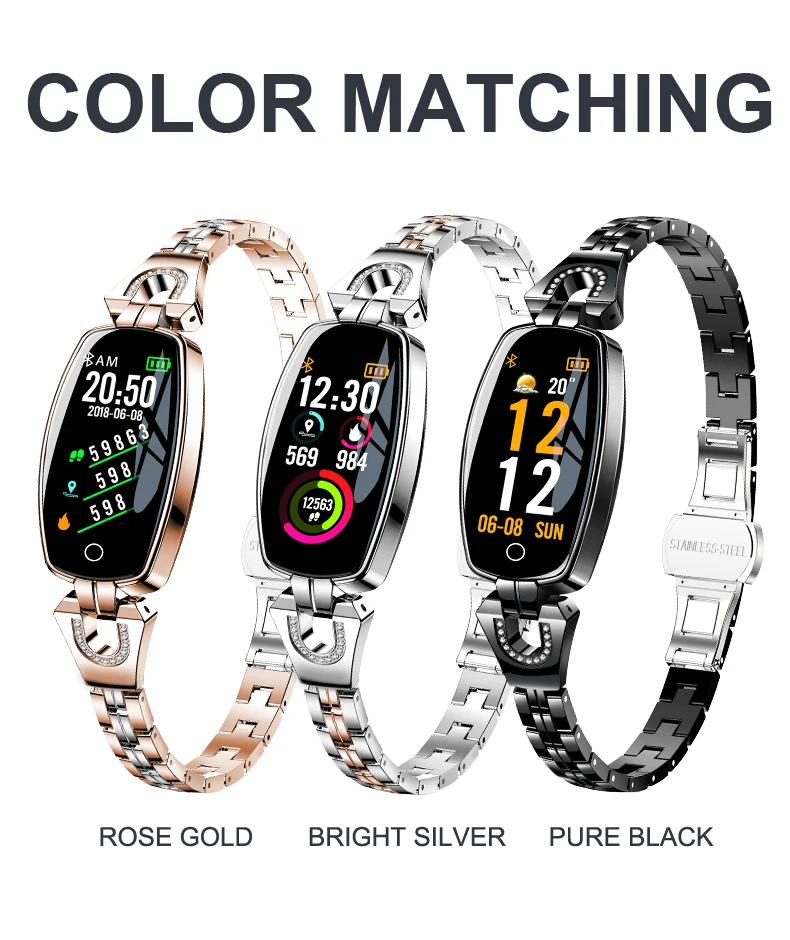 H8 Smart Watch Women 2018 Waterproof Heart Rate Monitoring Bluetooth For Android IOS Fitness Bracelet Smartwatch | Электроника