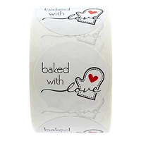 1 inch baked with love round stickers 500 labels per roll cute stickers for seal labels sticker scrapbooking school stationery