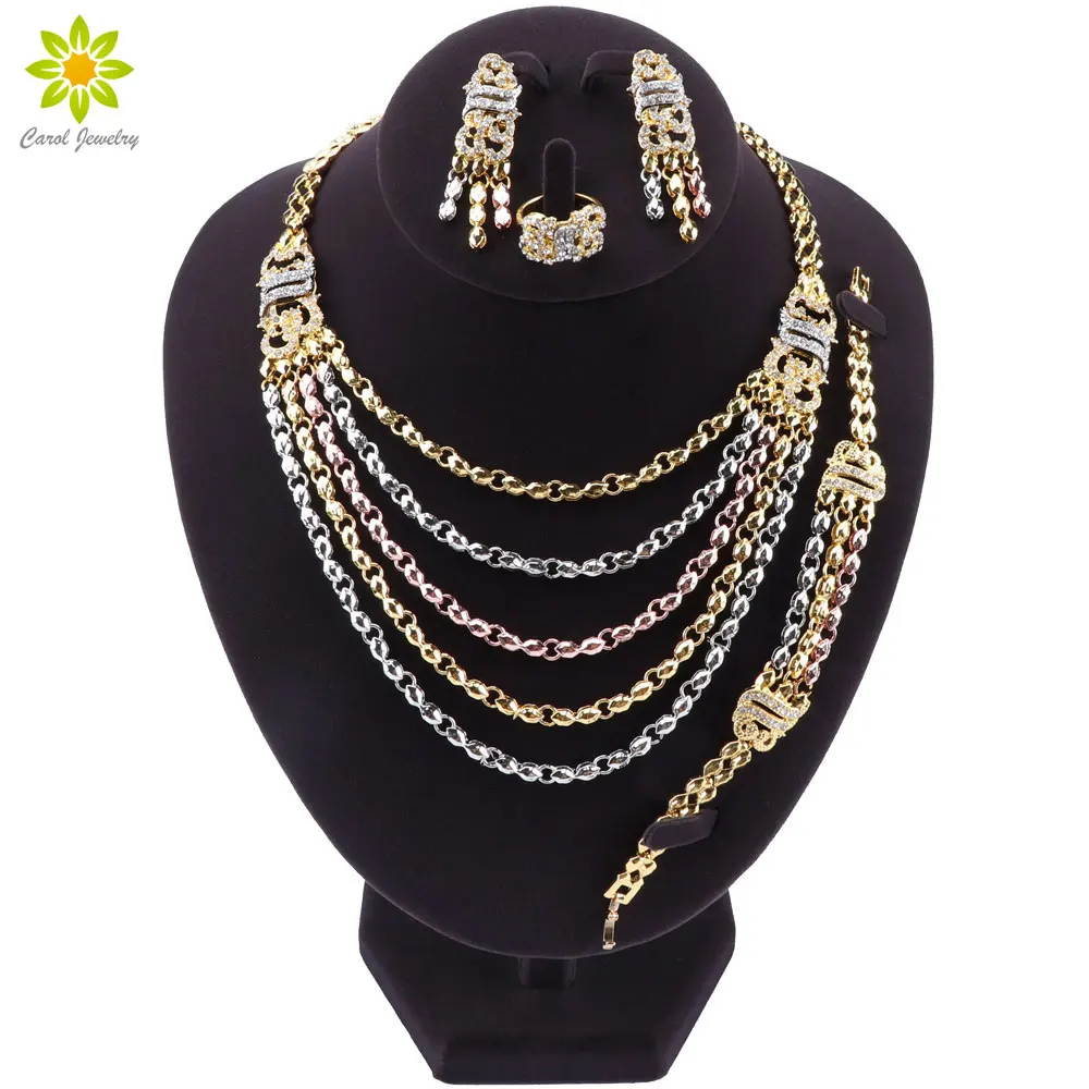 Новые великолепные африканские Винтажные Ювелирные наборы золотого цвета