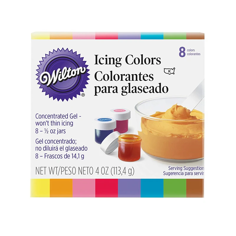 Wilton Food Coloring 8-Count Icing Colors Edible Color Gel Paste Additive for Fondant Cake Batter or | Дом и сад