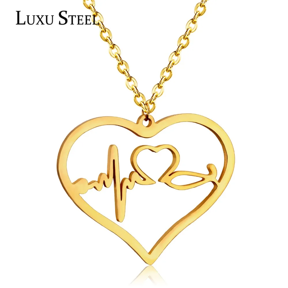 Женская бижутерия LUXUSTEEL ожерелье в медицинской форме биение сердца