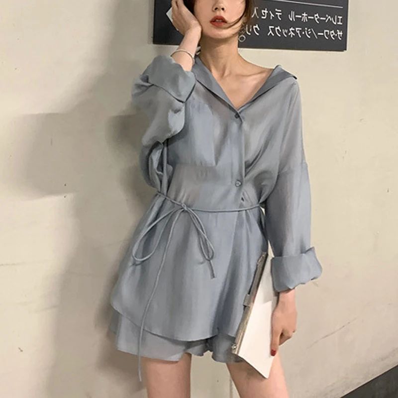 Корейский стиль Женский комплект из 2 предметов повседневный женский свободный с