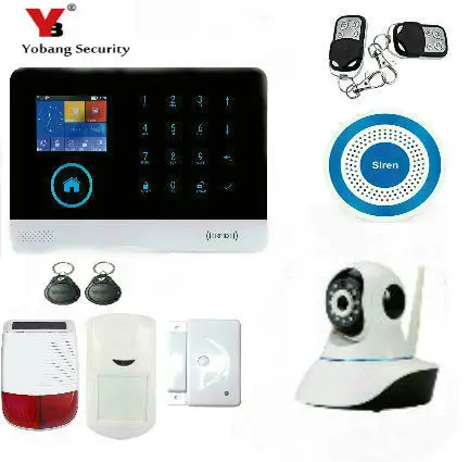 YobangSecurity WiFi GSM GPRS RFID домашняя охранная сигнализация домашняя система видеонаблюдения беспроводная ip-камера сирена датчик дыма - Цвет: D KIT