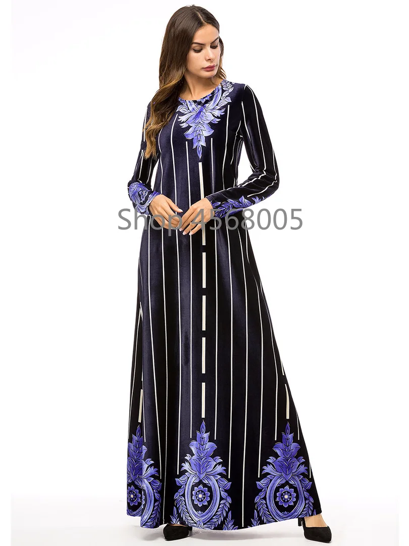 Модное мусульманское длинное платье для девочки абайя Ближний Восток золото