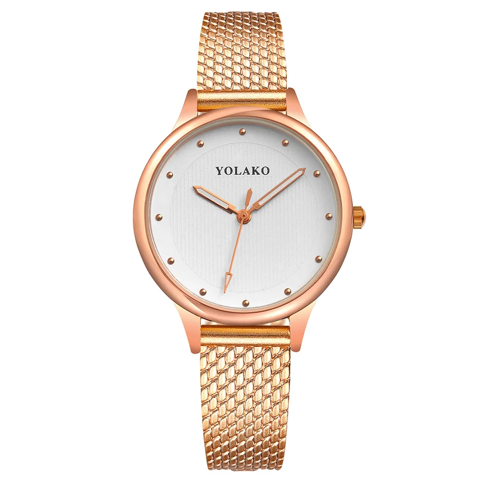 Бизнес модные женские часы ультра тонкие из нержавеющей стали круглый