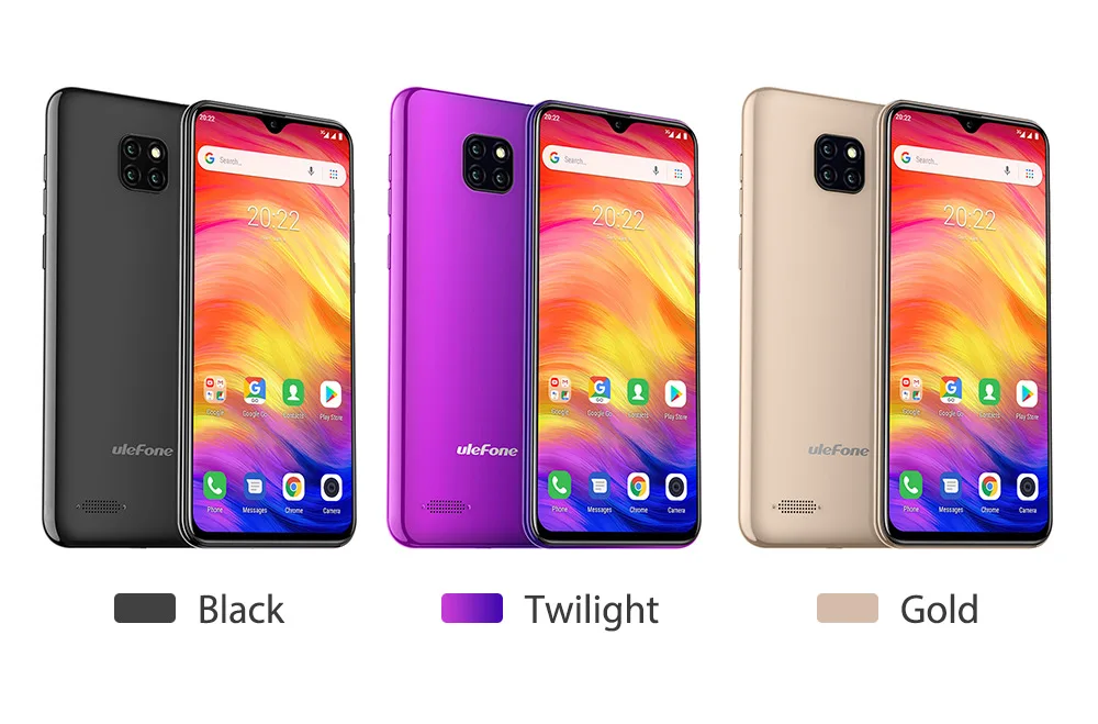 Смартфон Ulefone Note 7, 3500 мАч, 19:9, четырехъядерный, 6,1 дюймов, экран в виде капли воды, 16 Гб ПЗУ, мобильный телефон WCDMA, мобильный телефон Android 9,0