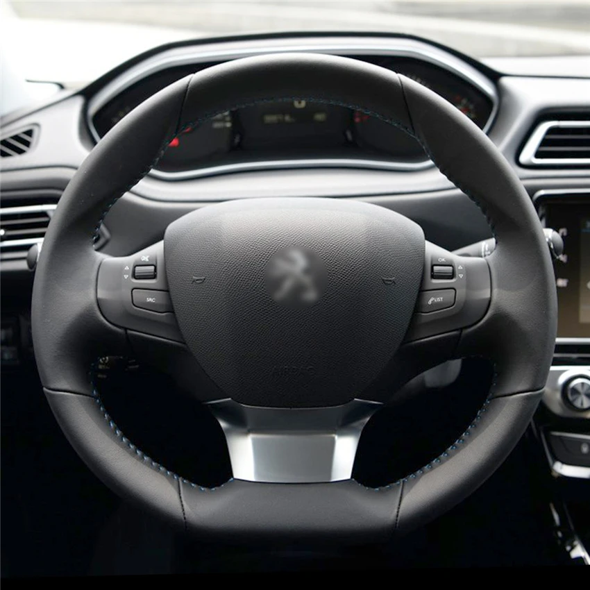 Чехол MEWANT из искусственной черной кожи для Peugeot 308 2016 2017|car steering wheel cover|steering coverwheel