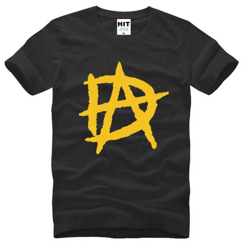 Амвросий DA логотип печатается футболки Для мужчин Летний стиль короткий рукав