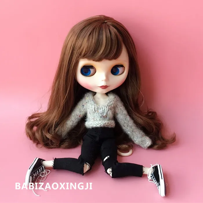 Одежда для куклы blyth 1/6 модные аксессуары кукол Pullip свитер + джинсовый костюм с