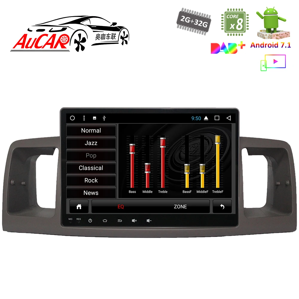 9 "система GPS навигации Android 8 1 для Toyota Corolla EX 2007 2012 автомобильный DVD плеер AUX радио