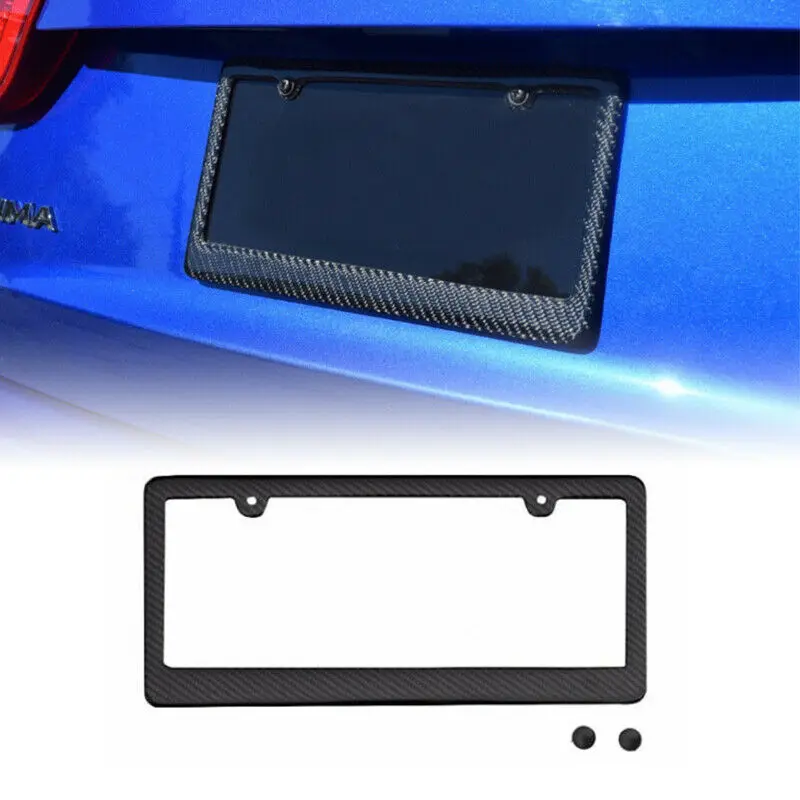 

1pcs 100% Real Carbon Fiber License Plate Cover Frame Front & Rear For Universal