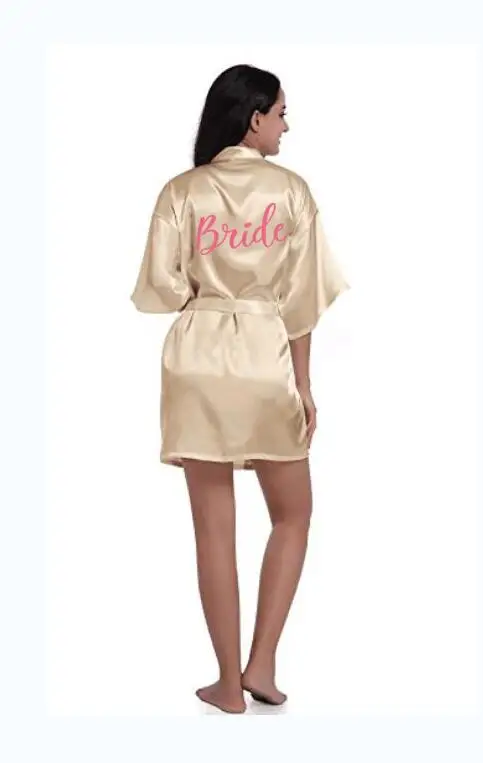 sexy champagne robe bride kimono satin women Bathrobe wedding sister mother of the groom bridesmaid robes | Женская одежда