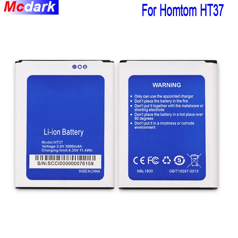 Mcdark 3000mAh Long Time Standy Battery For Homtom HT37 pro Batterie Bateria Accumulator AKKU ACCU PIL Mobile Phone | Мобильные
