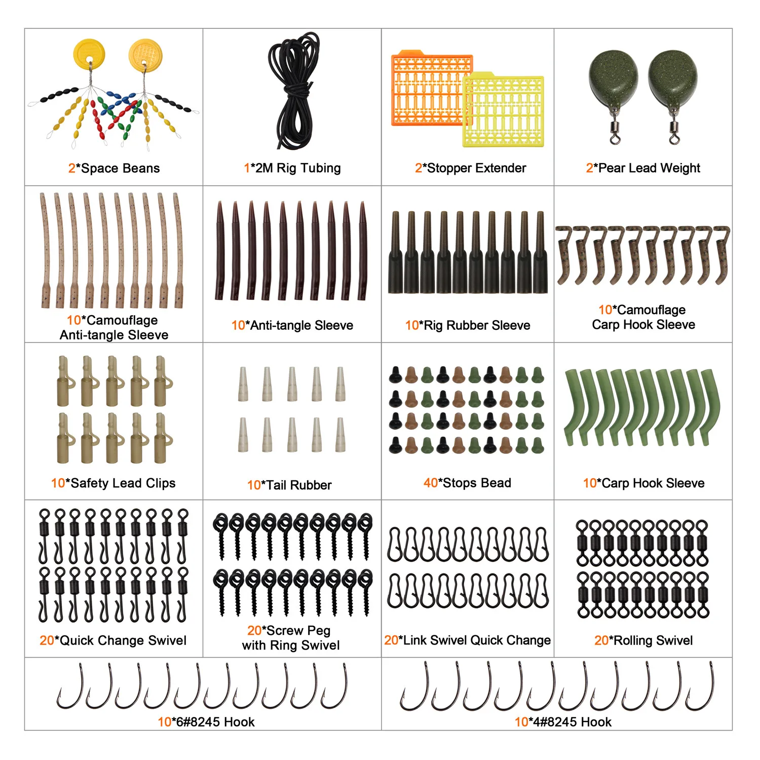 217 шт./коробка рыболовные снасти для карпа | Спорт и развлечения